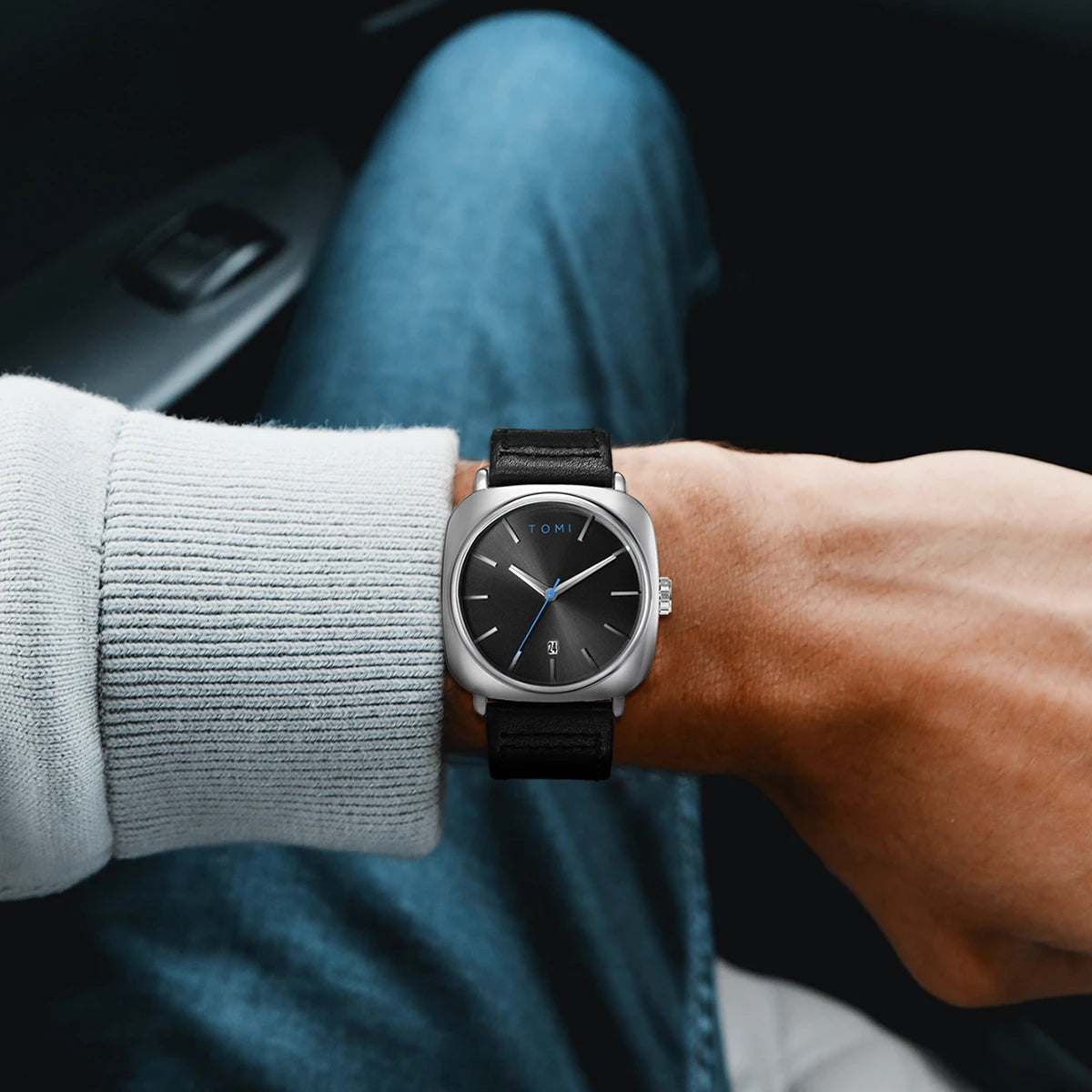 TOMI Men's Fashion Business Design Watch Square Small Disc Watch High Quality Minimalist Design Elegant Men's Watch Quartz Watch Usedleon