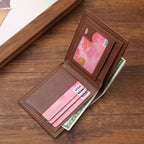 Men's Slim Money Clip Wallet Credit Card ID Holder Casual Male Leather Short Multi Card Holder Purses Business Man Bifold Wallet Usedleon