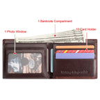 KAVIS Handmade Men's Wallet Genuine Leather RFID Card Holder with ID Window Large Capacity Male Storage Money Bag Fashion Usedleon