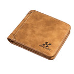 New Men Wallets Credit Card/ID Holder Vintage Brand Male Wallet High Quality PU Leather Photo Holder Foldable Short Men Purse Usedleon