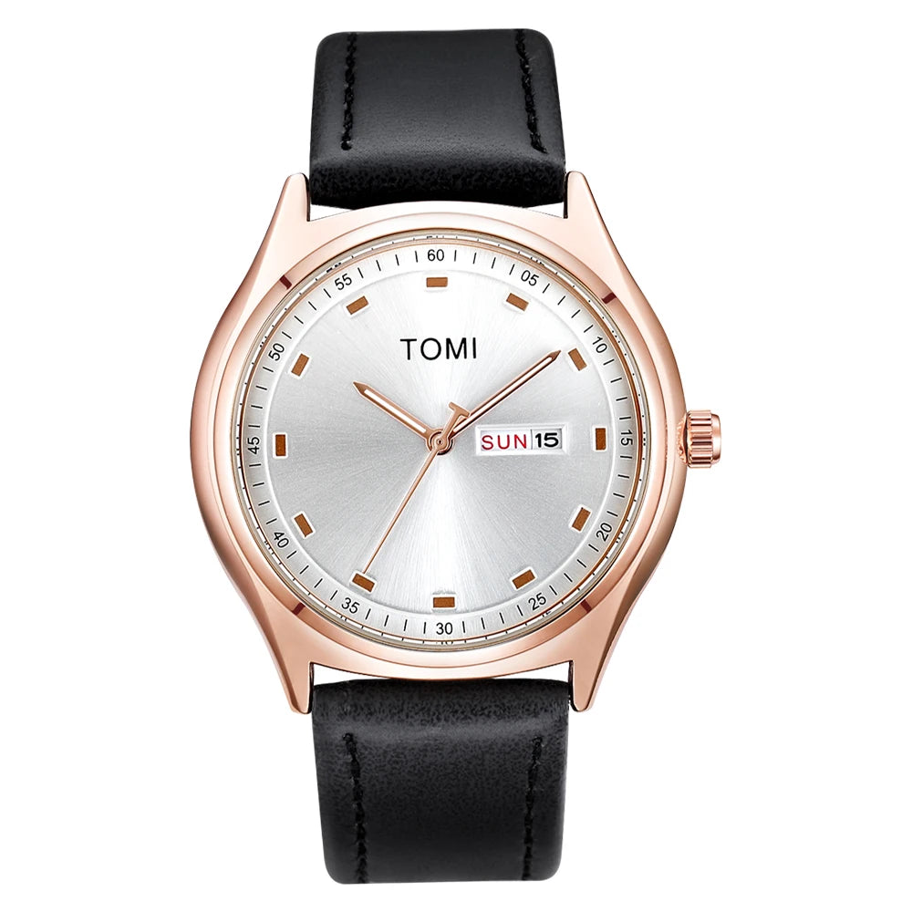 TOMI Minimalist Men's Watch Business Casual Men's And Women's Quartz Watch Fashionable And Versatile Calendar Quartz Watch Usedleon