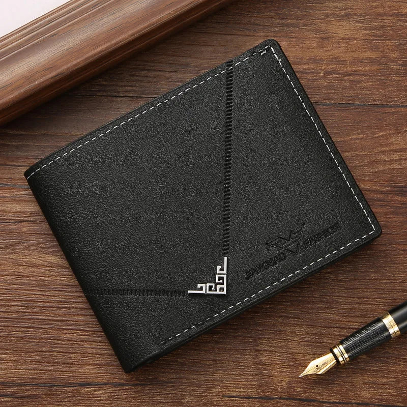 Men's Slim Money Clip Wallet Credit Card ID Holder Casual Male Leather Short Multi Card Holder Purses Business Man Bifold Wallet Usedleon