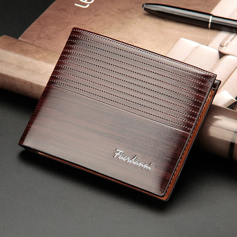 New Slim Short Men Wallets High Quality Luxury Card Holder Male Purse Retro Coin Pocket Photo Holder Men Wallets Usedleon
