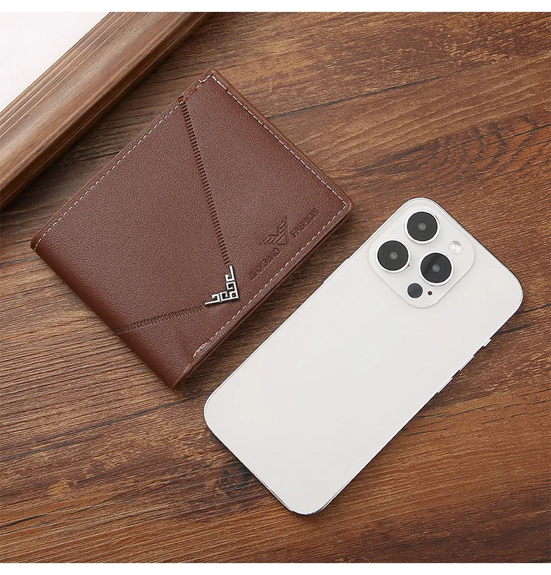Men's Slim Money Clip Wallet Credit Card ID Holder Casual Male Leather Short Multi Card Holder Purses Business Man Bifold Wallet Usedleon