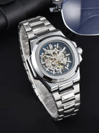 LONGLUX HOT SALE automatic mechanical men watch wholesale no logo waterproof skeleton business  stainless steel gift watch Usedleon