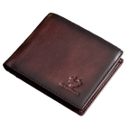 KAVIS Handmade Men's Wallet Genuine Leather RFID Card Holder with ID Window Large Capacity Male Storage Money Bag Fashion Usedleon