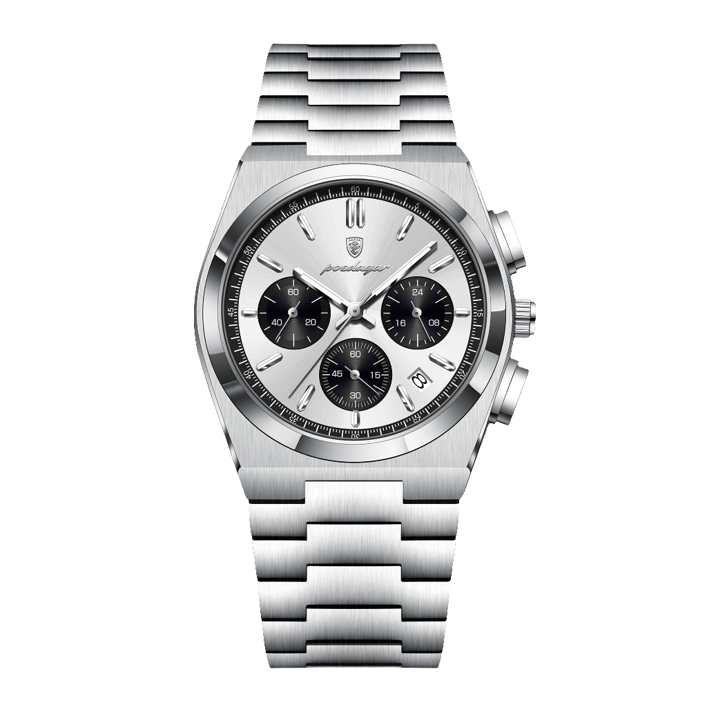 POEDAGAR Luxury Man Quartz Watch Sport Military Watch For Men Waterproof Luminous Date Chronograph Stainless Steel Men's Watches Usedleon