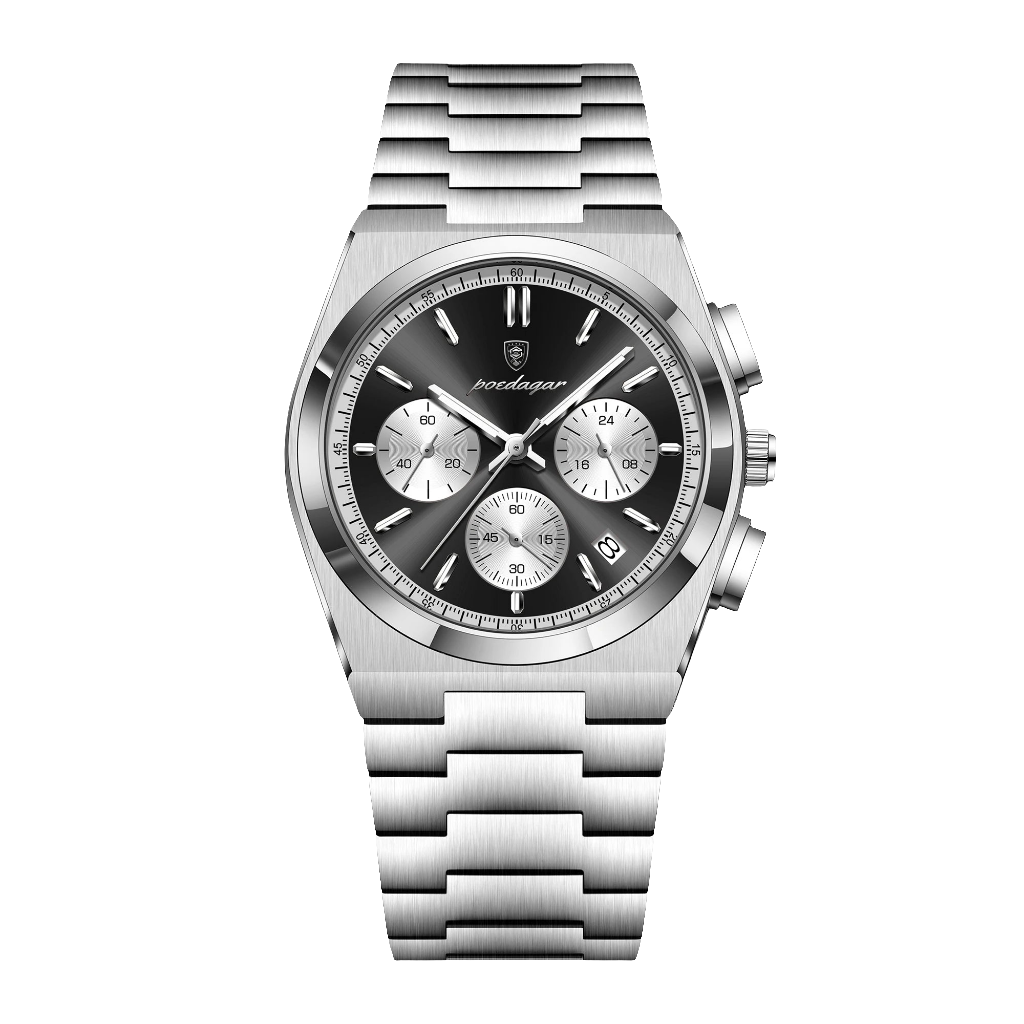 POEDAGAR Luxury Man Quartz Watch Sport Military Watch For Men Waterproof Luminous Date Chronograph Stainless Steel Men's Watches Usedleon