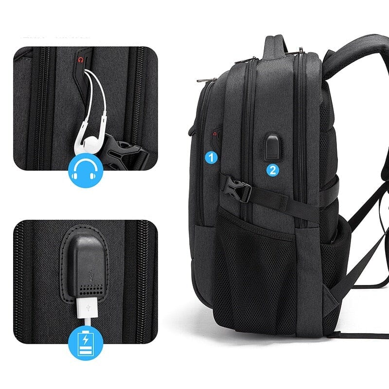 Mochila Executiva Michigan - Notebook 17`, Impermeável e Porta USB-usedleon Usedleon